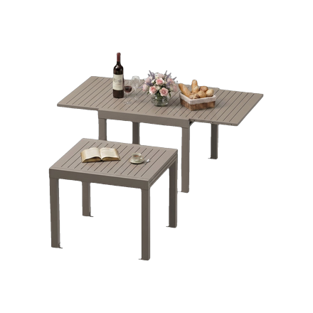 Quincy dining tuintafel aluminium 120xH75 cm rond polywood b